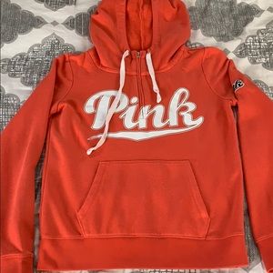 Pink/Victoria secret zip top hoodie. Size Small.